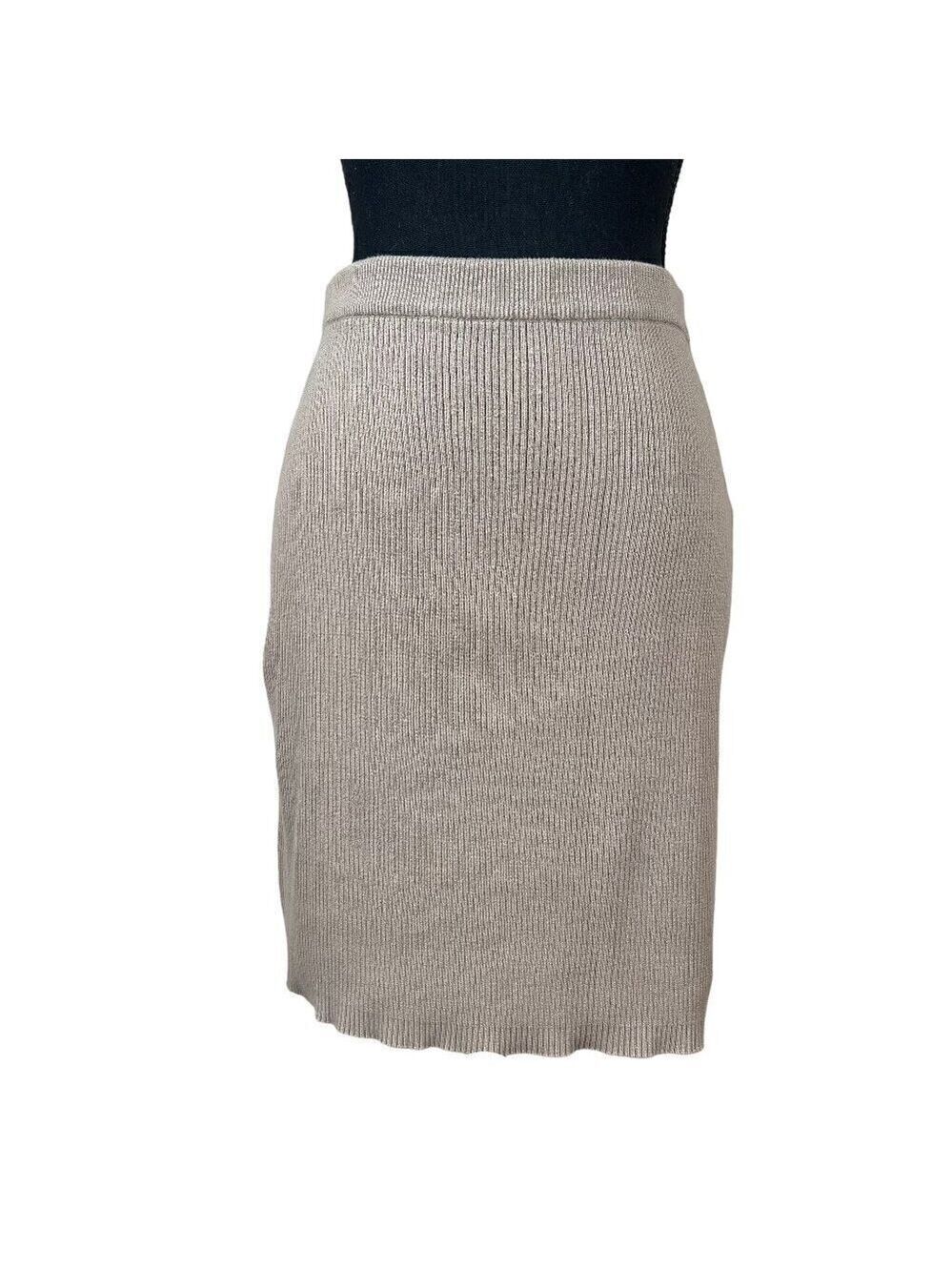 Express Tricot Taupe/Neutral Bodycon Knit Pencil Skirt Size L